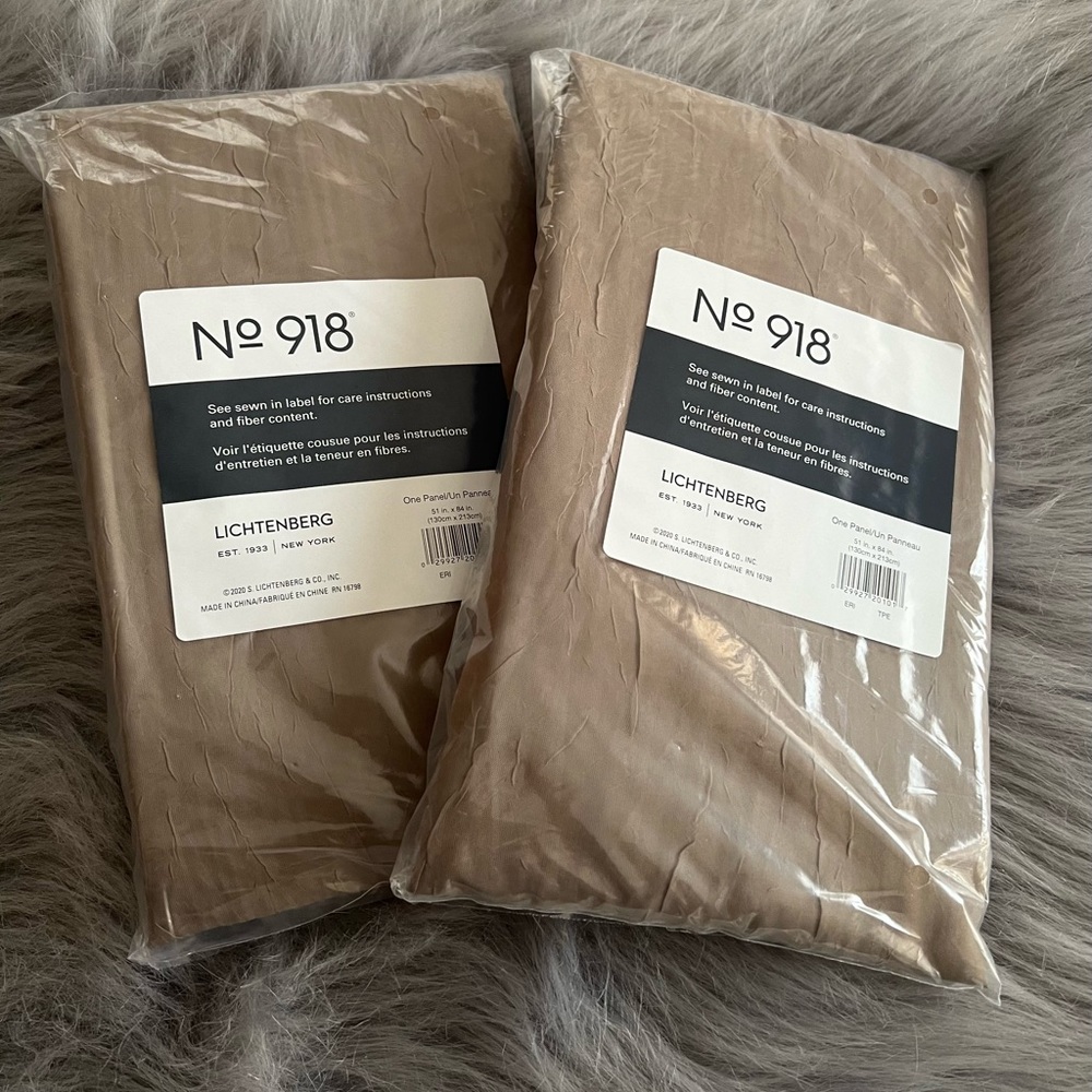 No.918 Erica Crushed Sheer Voile Rod Pocket Curtain Panel,51" x 84",Taupe - 2 ea